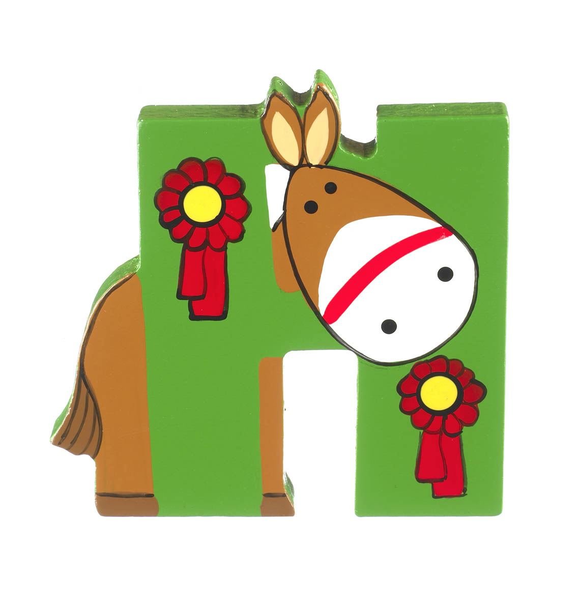 Orange Tree Toys Wooden Letters, Letter H for Horse - Alphabet Animal Letters for Personalised Baby Name, Toy Box, Door, Wall Decorations - Animals Nursery Decor, Boys Girls Bedroom Accessories