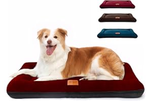 Abuandi Dog Crate Bed Mat, Indestructible Dog Bed, Washable Chew Proof Cat Mat with Hidden Zipper & Anti-Slip Bottom for Large Medium Small Pet Cozy Sleeping