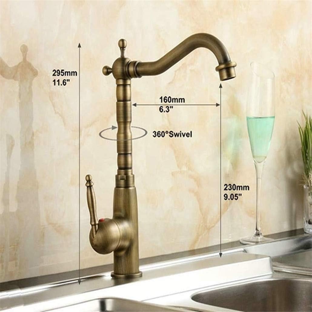 Vintage Bronce Latón Grifo Baño Lavabo Fregadero Grifo de metal Grifo