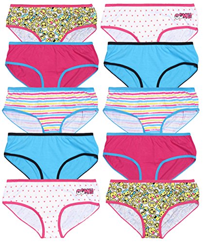 'Only Girls Hipster Underwear 10 Pack, Emoji, 8'