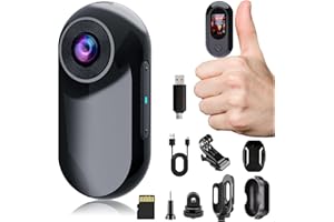 Mini Body Camera 1080P, Helmet Sports Camera with Built in 32GB Memory Card, Thumb Action Cam, Body Cam for Work, Cycling, Sp