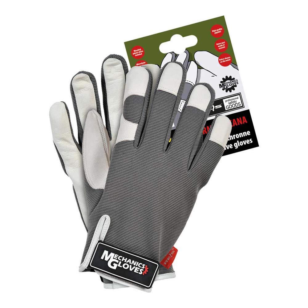 Reis RMC-TUCANA_XL Mechanics Gloves Protective Gloves, Grey/White, XL Size, 1 Piece