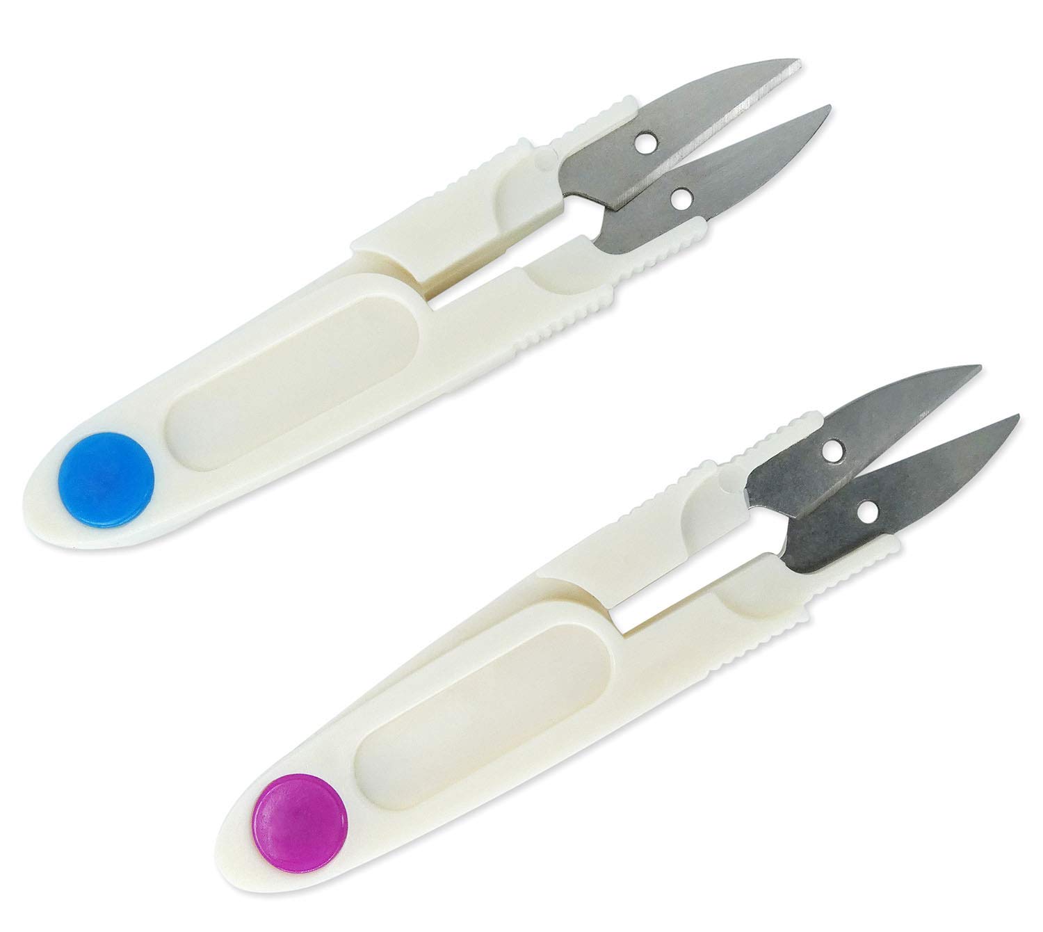 AKORD Thread Cutting Scissors Cotton Wool Clippers Snips Snip Cutters, White, 2-piece