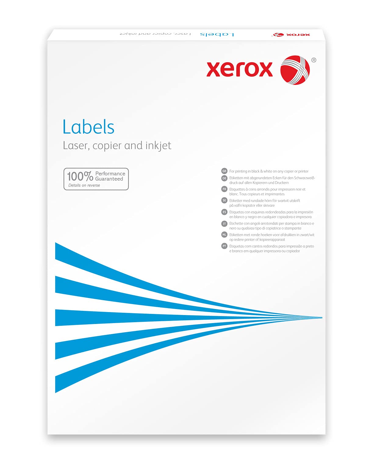 Xerox Monolaser Labels for Laser, Copier and Inkjet A4 210mm x 297mm Rounded Corners - 1 Label Per Sheet