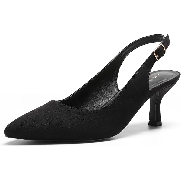 Women's Low Kitten Heel Pumps – Pointed Toe Bow Ankle Strap Dress Shoes For Wedding & Party - View #6