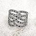 Mytys Wide Twist Black Marcasite Wide Band Cocktail Rings