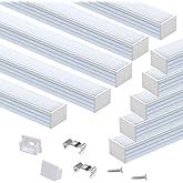 Muzata 10Pack 6.6FT Plus-Size Silver LED Strip Channel Milky Diffuser U103 | 18x13mm Plus-size Profile, U103 WW, Fits Waterproof LED Strips, Spotless Glow, Aluminum Heat Dissipation, Easy Installation
