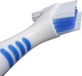 Dental Aesthetics Denture Brush with Rubber Grips Double Nylons Blue view 3