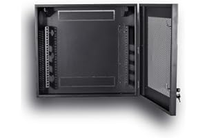 Kenuco Heavy Duty 16 Gauge Steel DVR Security Lockbox and Swing Open Top 24'' x 21'' x 7'' - (Black)