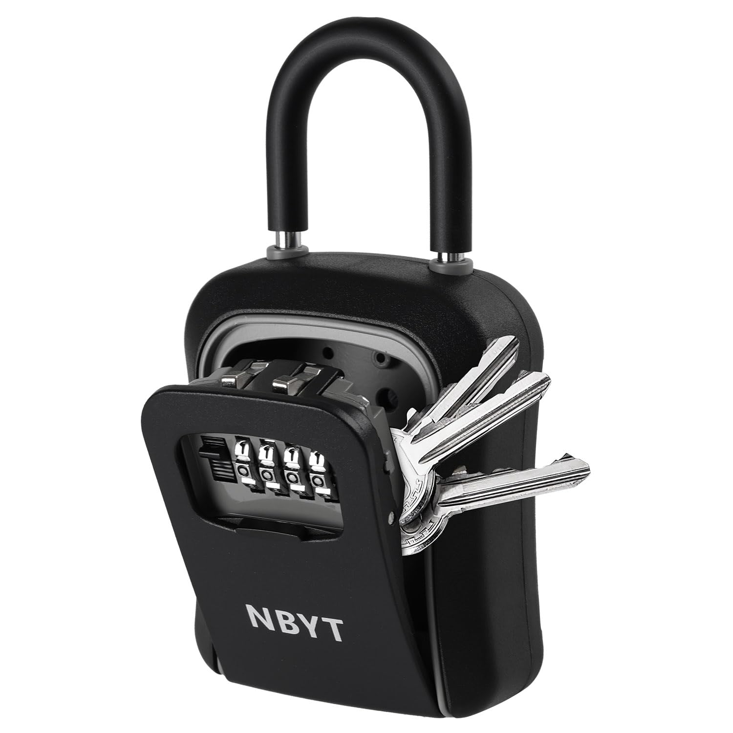 NBYT Portable Combination Lock Box, House Key Hider, Waterproof Key Safe Storage (With Shackle)