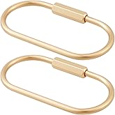 Screw Lock Oval Spring Ring Clips, Gold Brass Keyring Purse Clip, Heavy Duty Opening O Ring Carabiner for Keychains