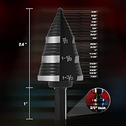 ZELCAN 1PC M2 Step Drill Bit, Faster Drilling Step