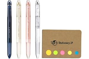 STATIONERY JP Pilot Hi-tec-c Coleto 3 Color Multi Pen Body Component, Basic & Pearl Pattern, Rubber grip, 4-pack, Sticky Notes Value Set, Pen Body Only (No Refill Included)