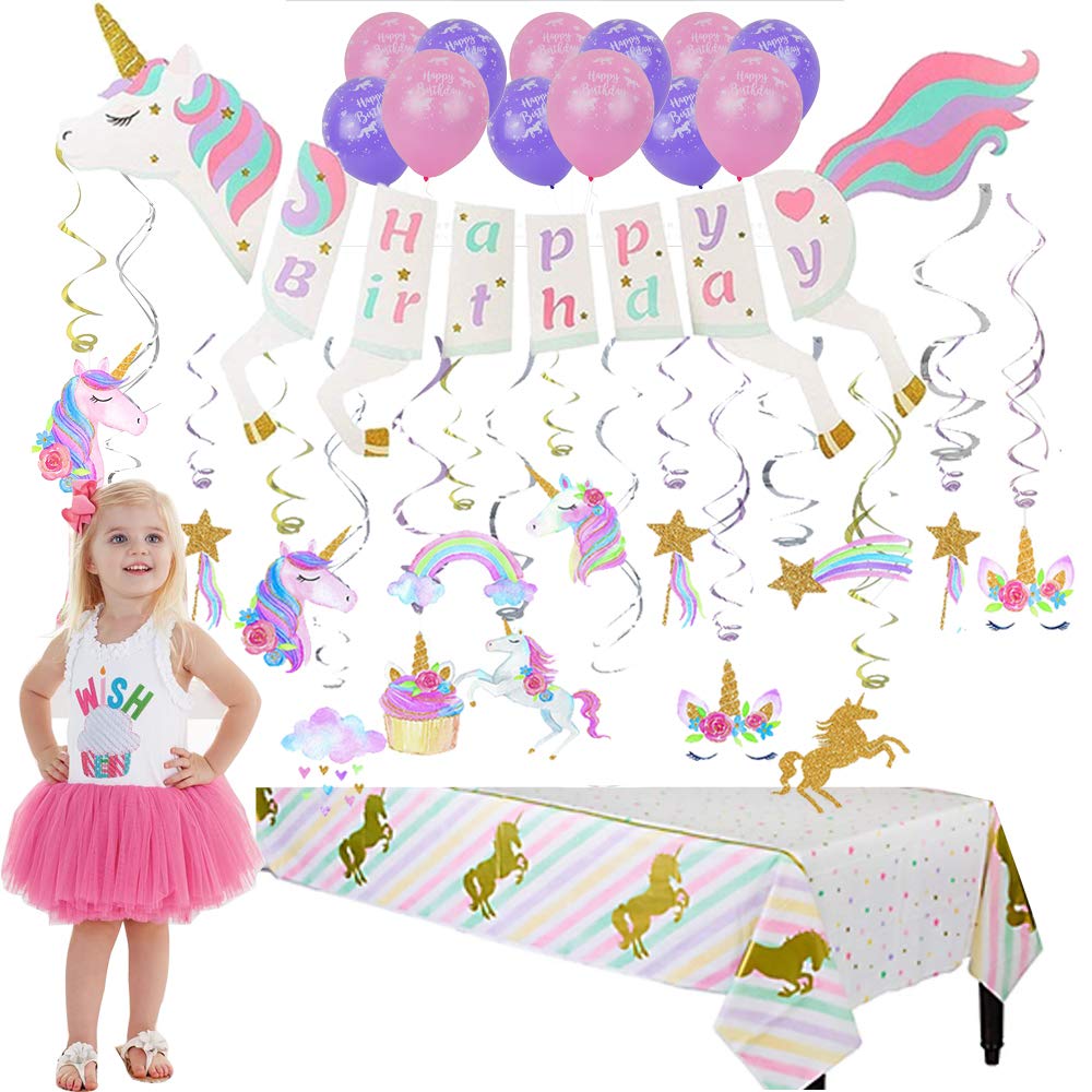 Cooper Life Unicorn Party Supplies Set Unicorn Shape Banner With