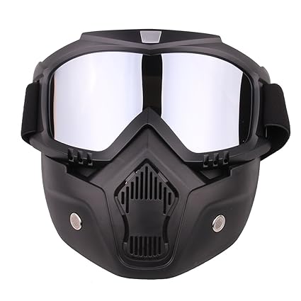Riva776Yale Gesichtsmaske, Airsoft Maske Gesichtsmaske Paintball Maske Face CS Maske Schutzmaske für Nerf-Silber