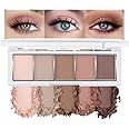 evpct 5Colors Matte Nude Eye Shadow Palette Makeup for Older Women, Nude Pink Brown Taupe Neutral Matte Smokey Cream Mini Eyeshadow Palette for Blue Green Eyes, Contour Makeup Palettes sombras de ojos