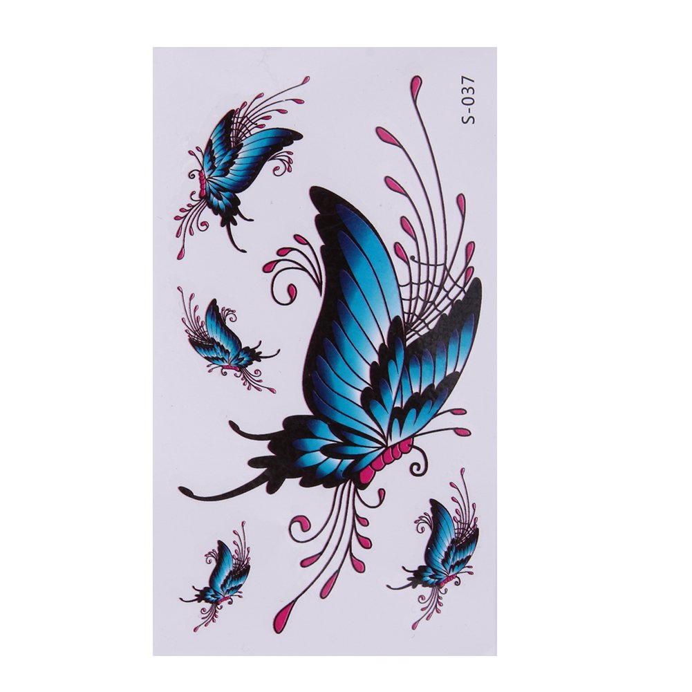 Rrimin 10pcs 3d Butterfly Flower Temporary Tattoo Stickers Waterproof Body Art S037 Amazon In Toys Games