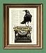 The Dark Muse Raven on a Typewriter black bird crow illustration beautifully upcycled dictionary page book art print