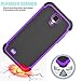 Tekcoo for Galaxy S4 Case, [Tmajor Series] [Purple/Black] Shock Absorbing Hybrid Rubber Plastic Impact Defender Rugged Slim Hard Case Cover Shell for Samsung Galaxy S4 S IV I9500 GS4 All Carriers