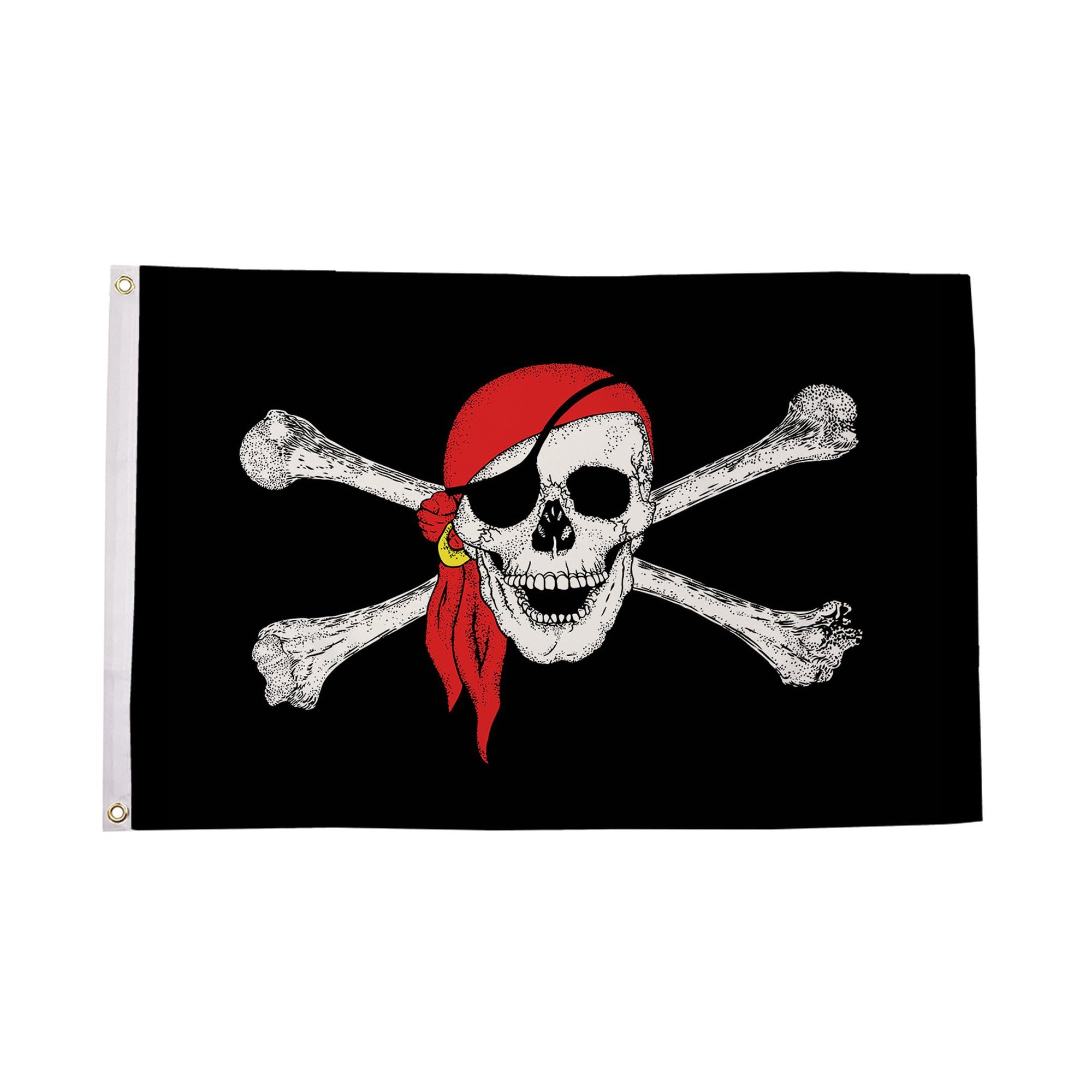 Flagtex Pirate Flags Pirate Bandana 5ft x 3ft (150cm x 90cm) - Pirate Banner with Bandana Design, Jolly Roger Flag for Garden Display, Outdoor Pirate Party Flag