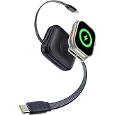Baseus Retractable USB C Cable for Apple Watch, 100W 5A Fast Charging Cable with 2.5W Max Wireless Charger, Freely Adjustable Within 3ft, Type-C Cord for iPhone 17 Pro/Plus/Max, Galaxy S24, iPad Pro