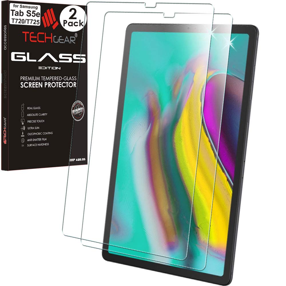 TECHGEAR [2 Pack] GLASS Edition Screen Protector Compatible with Samsung Galaxy Tab S5e 10.5" (SM-T720 / SM-T725), Tempered Glass Screen Protector [9H] [HD Clarity] [Scratch-Resistant] [No-Bubble]