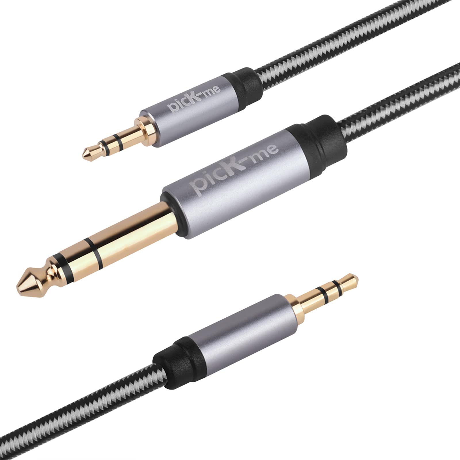 Oluote TRS 3.5mm Male to TRS 6.3mm Male and TRS 3.5mm Male Stereo Cables, 1/8 to 1/4 Inch Male to Male Audio & Splitter for Mixers, Recorders, Guitar (3)