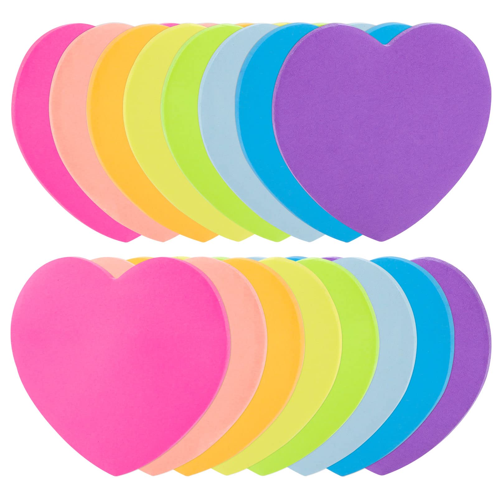 Sticky Notes, 480 Sheets Self Sticky Notes Pad, Pastel Heart Notes Pack, Shaped Bright Stick Notes, Colourful Stick Notes Tabs, Small Pads for Writing in Text Books School Office — image 1