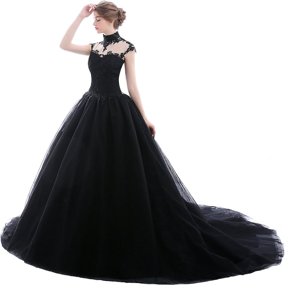 high neck gown
