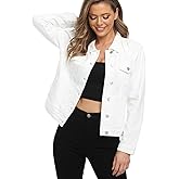 Dilgul Women's Denim Jacket Casual Long Sleeve Basic Button Down Denim Jean Jacket
