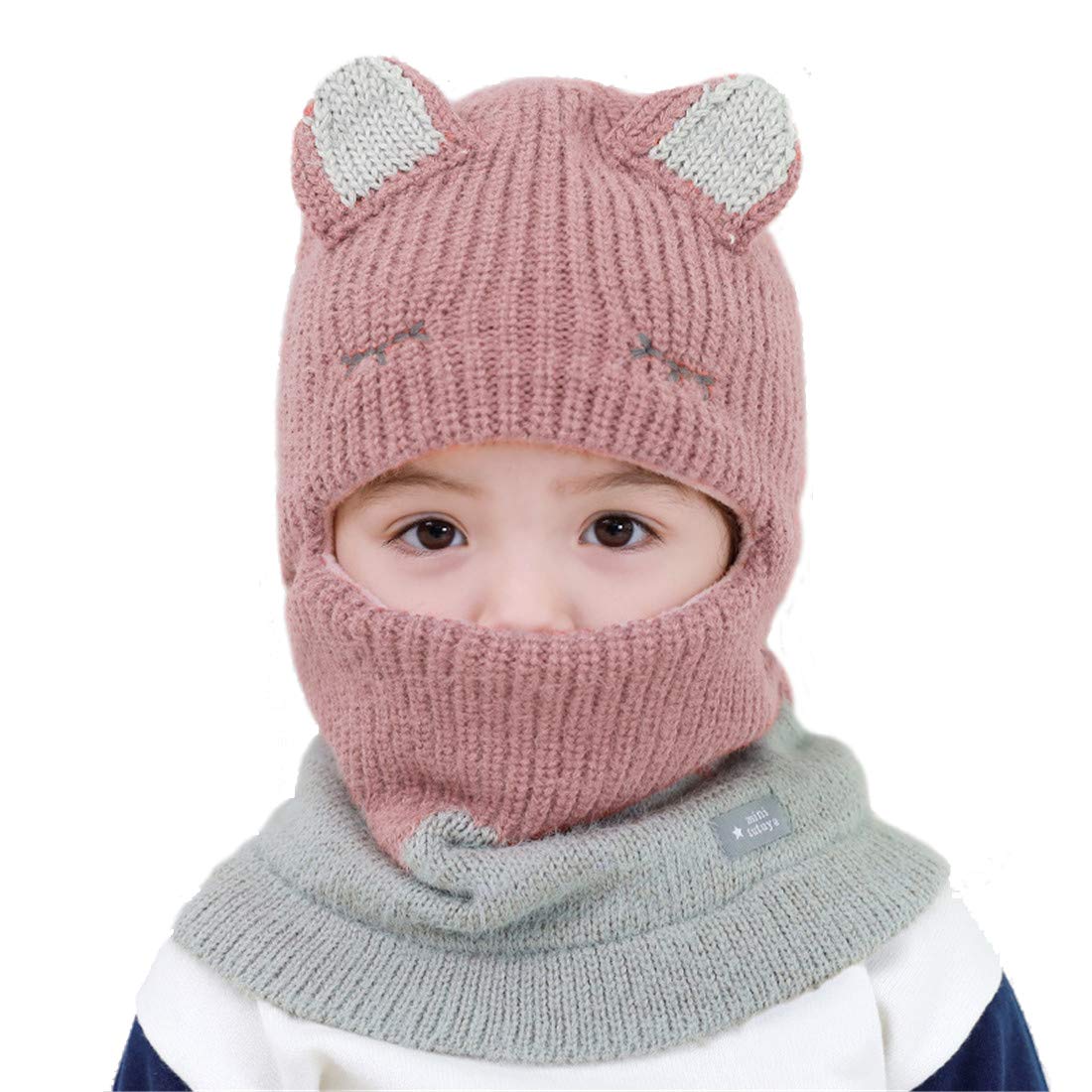 Wxllzlife Kids Winter Hat Baby Winter Hat Scarf Mitten Set Unisex