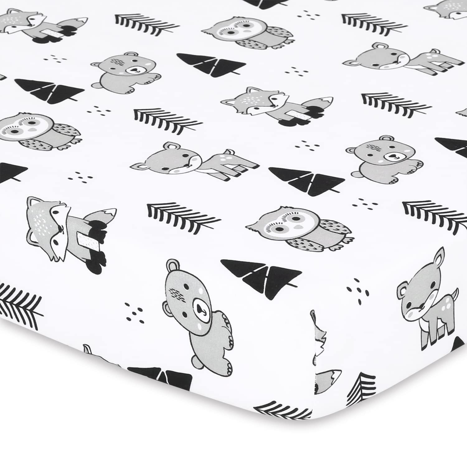 The Peanutshell 3-Pack Fitted Playard Sheets - Soft & Breathable Baby Boy or Girl Mini Crib Sheets, Pack N Play Mattress, Fits Standard Playard Pack Play Mattresses - Woodland