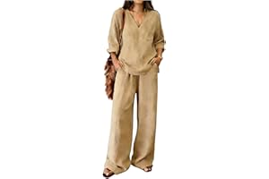 Casual Spring Two Piece Sets for Women 2026 V Neck Sweatshirt Loose Wide Leg Pants Tracksuit Knit Summer Outfits