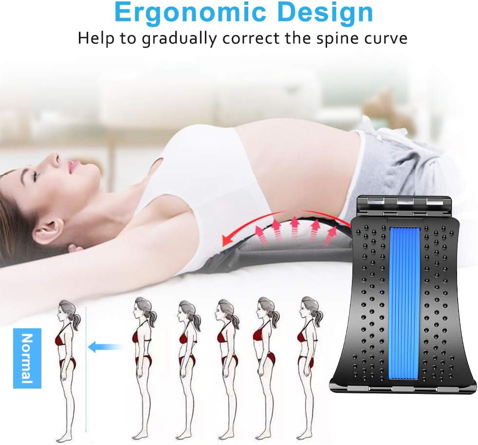 Bcway Back Stretcher, Multi-Level Lumbar Back Device for Upper and Lower Pain Relief,Herniated Disc,Sciatica, Scoliosis,Spine Deck on Bed Chair Car: Health & Personal Care
