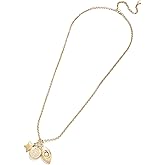 BaubleBar Evil Eye Charm Necklace - Clear/Gold