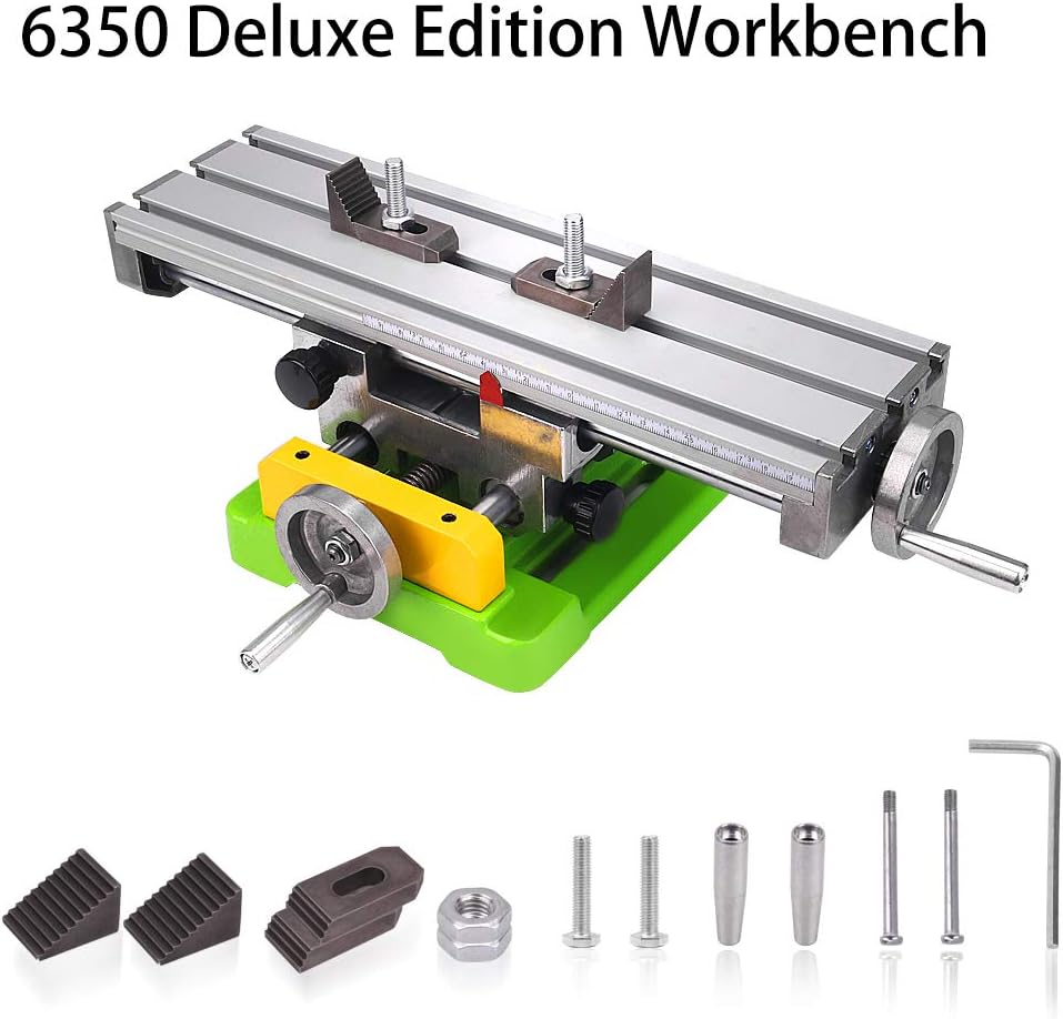 MYSWEETY MultifunctionWorktable Milling Working Cross Table Milling Machine Compound Drilling Slide Table For Bench Drill Adjustme X-Y (6350 SIZE)