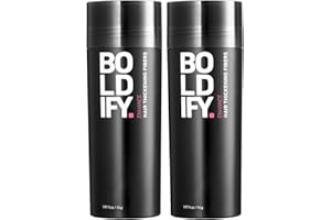 BOLDIFY Hair Fibers (2 x 56g) - Fill In Thinning and Fine Hair for an Instantly Fuller, Thicker Look - 14 Shades for Women & Men - Black
