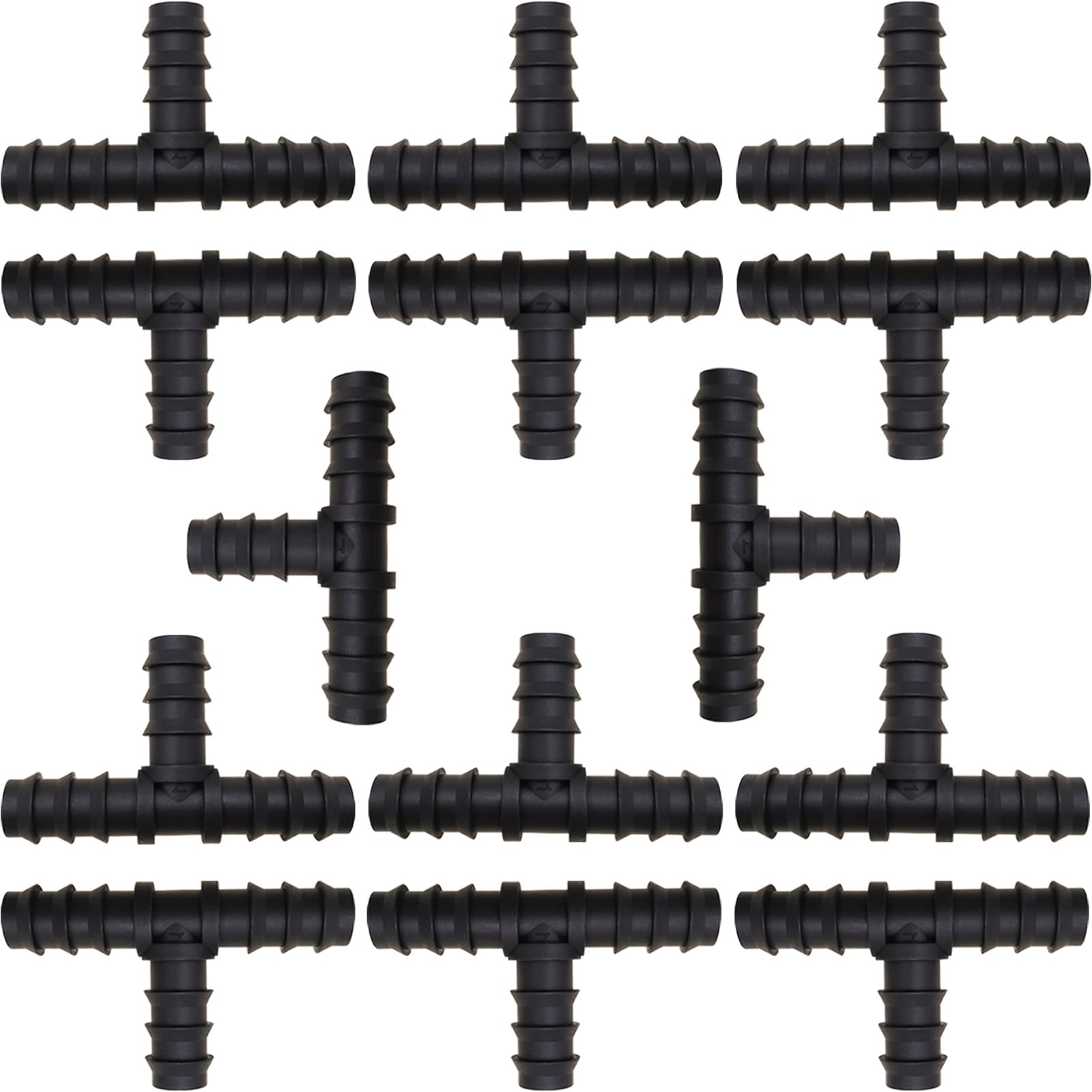 Drip Irrigation Fittings, CTRICALVER 14 Pcs Drip Irrigation Hose Connector Tubing Fittings, Garden Barbed Connector, for 1/2" (16mm) Tubing Hose (Tee Connector)