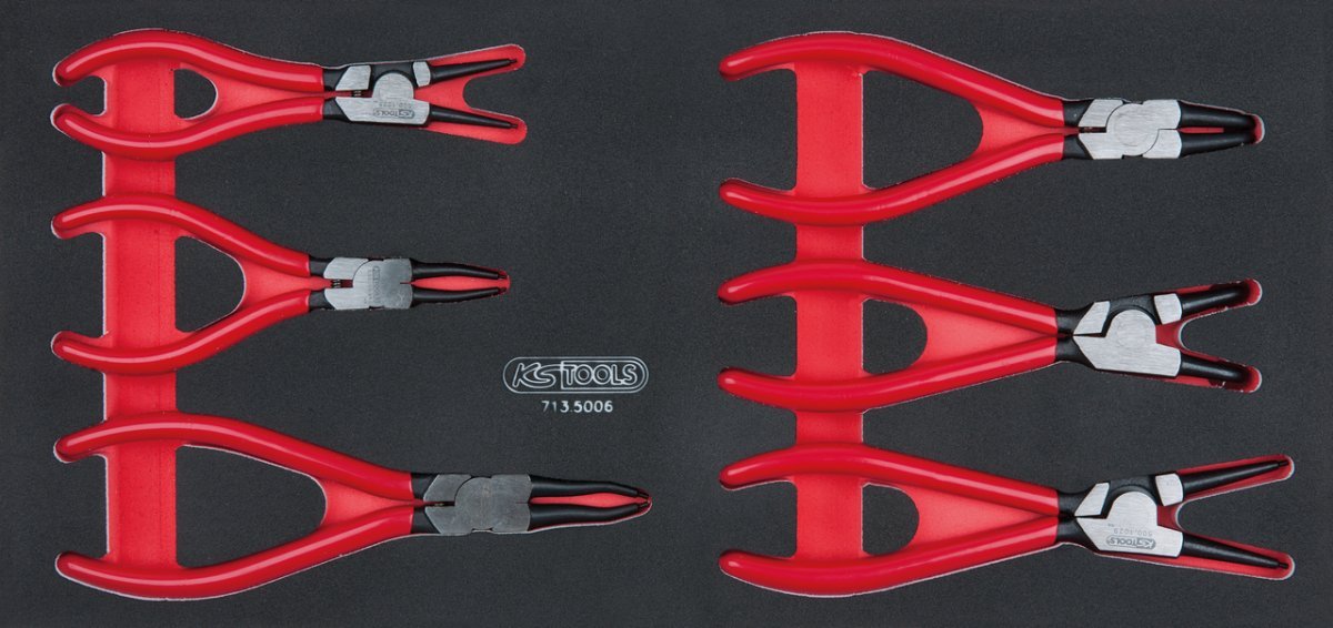 KS Tools 713.5006 Scs Circlip Plier Set with 1/3 System Insert, 6Pcs