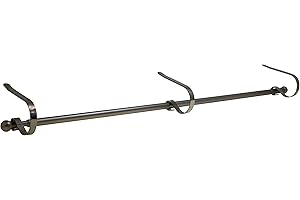 Haute Decor The Original MantleClip Stocking Holder Rod, for Large Families, Pewter - Hang Many Stockings, fits mantels up to 3 inches Thick