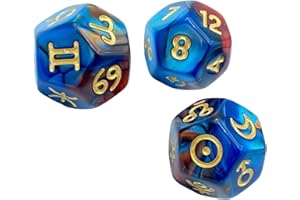3pcs Count Glitters Astrological Dices Colorful Game for Mystical Ritual or RPGs Colorful Game