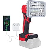 【36w・6500k】 Cordless LED Work Light Compatible with Milwaukee M18 18V Battery, Portable Flood Light Flashlight with USB/Type 