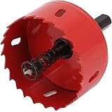 Wood Iron 60mm Dia BI Metal Hole Saw Cutter Drill Bit Red