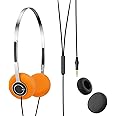 iKF Y3 Wired Headphones, Retro Classic Headset, Adjustable Headband, 3.5mm Jack, Lightweight, Replaceable Orange Ear Pads 80S 90S Y2K Old School Suitable for Computer/PC/Laptop/CD Player
