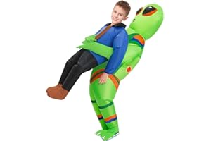 WQWOVRVO Inflatable Costume Alien For Kids/Teens,Funny Blow up Alien Costumes,Halloween Alien Abduction Inflatable Costume