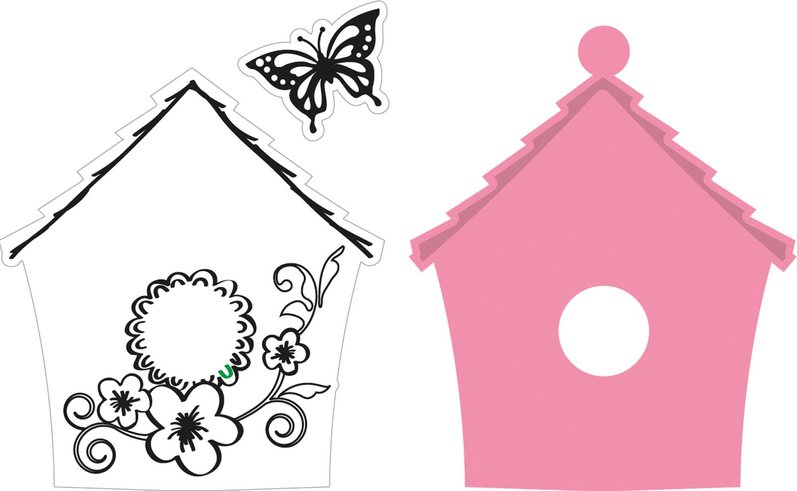 Marianne Design "Birdhouse Flowers" Collectable Die, Metal, Pink, 5.2 x 6.2 x 0.4 cm