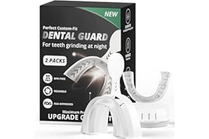 BOKZEN 2 Pack Upgraded Night Guards for Teeth Grinding and Clenching, Comfortable Night Guards with Fitting Tray, Standard Size for Teens & Adults, Professional Mouthguards for Bruxism Protection