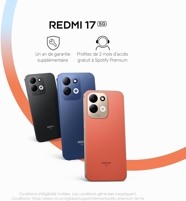 REDMI 17 5G, Smartphone 4+256 Go, Noir, Batterie 7500 mAh, Charge 45 W