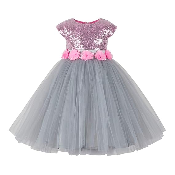 grey colour baby frock