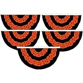 JPORSHU 5 Pack Halloween Pleated Fan Flag Banner Outdoor Ghost Half Fan Fall Bunting Grommets 3 x 1.5 ft for Halloween Indoor Outdoor House Holiday Yard Decorations Party Props